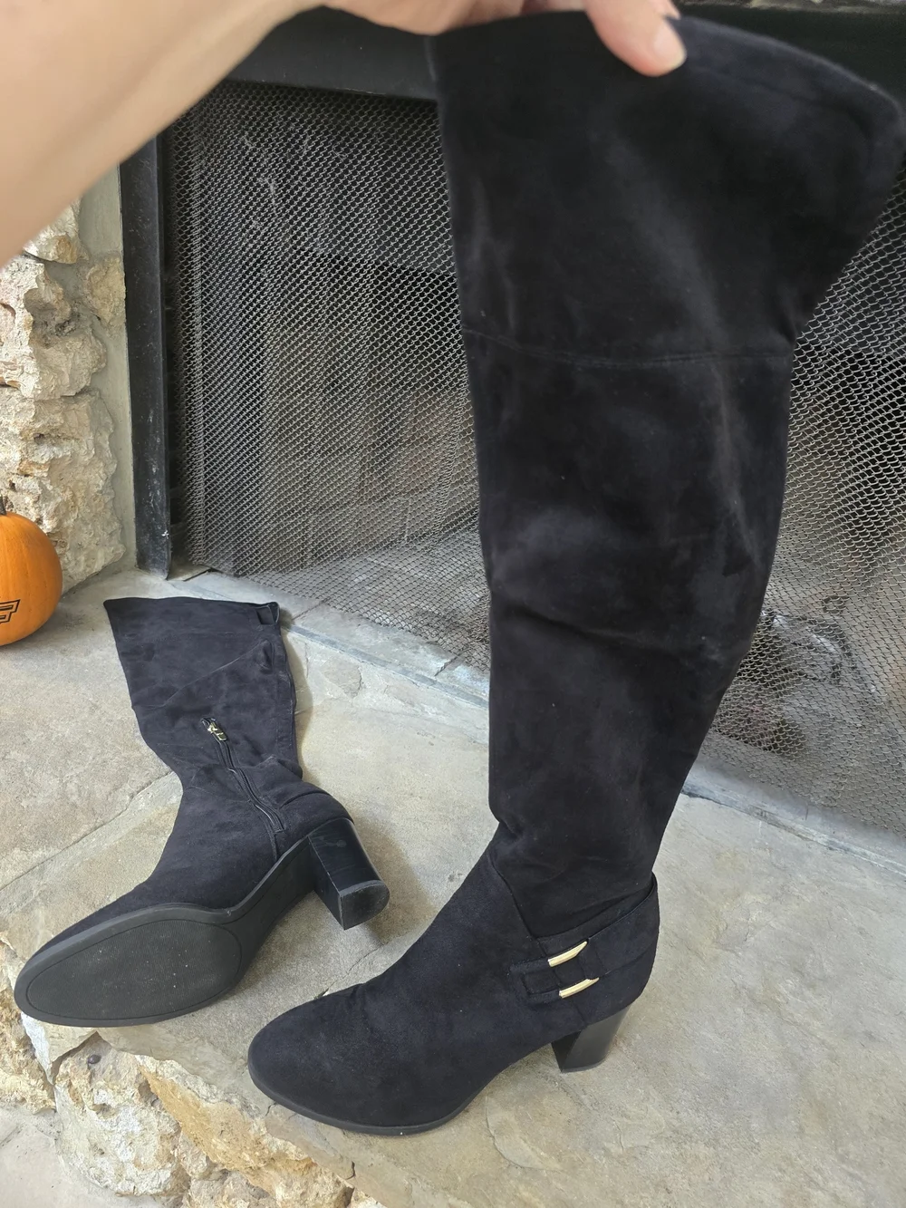 Marc Fisher Black Suede Over-the-Knee Boots